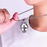 Skeleton Mirror Pendant Gothic Necklace