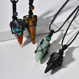 Natural Stone Adjustable Rope Necklace