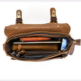 Vintage Brown Leather-Style Messenger Bag