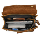 Retro Flap with Front Pocket Leather Backpack