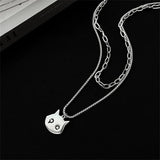 Double-Layer Cat Pendant Necklace