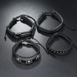 Punk Rock Leather Multi-Strap Bracelet