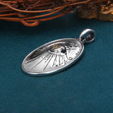 One Eye Pattern Oval Pendant