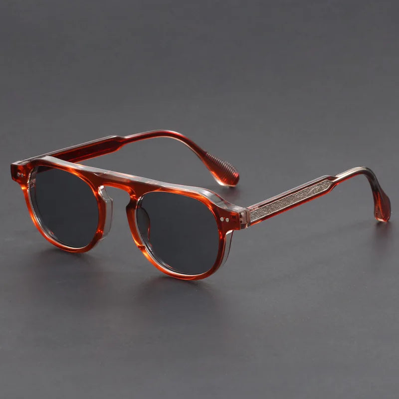 Classic Round Frame Acrylic Sunglasses