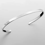 Simple Cuff Stainless Steel Platinum Bracelet