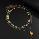 Stone Quad Pendant Pendant Necklace