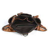 Bolso bandolera de cuero retro con acabado envejecido