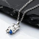Geometric Square Blue Stone Necklace