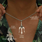 Rock Punk Trident Pendant Necklace