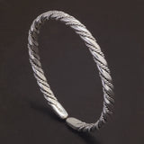 Solid 999 Silver Twisted Woven Bracelet