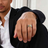 Stereoscopic Sun Pattern Metal Ring