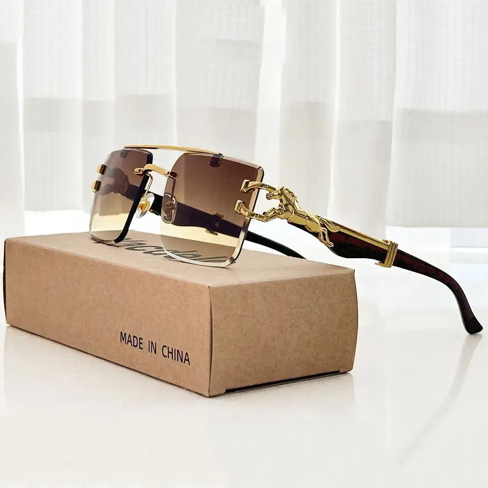 Golden Horse Stallion Rimless Sunglasses