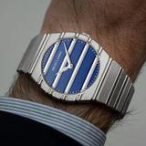 Stripes Pattern Stainless Steel Watch