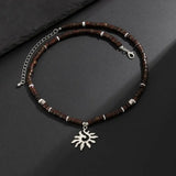 Terra Bead Wooden Choker Necklace