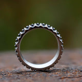 Retro Gear Pattern Ring