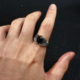 Retro Eagle Wings Black Ring