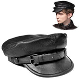 Maverick Genuine Leather Flat Cap