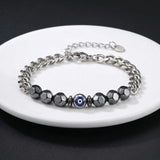 Evil Eye Stone Beads Chain Bracelet