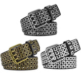 Square Beads Punk PU Belt