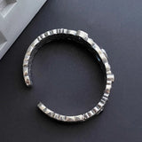 Silver Geometric Vintage Cuff Bracelet