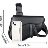 Saddle Solid Leather Crossbody Bag