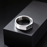 Mini Black Zircon Stainless Steel Ring