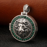 Openable Lion Head Round Pendant