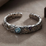 Silver Geometric Vintage Cuff Bracelet