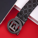 Geometric PU Leather Letter Buckle Belt