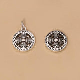 Rund tibetischer magischer Sterling -Silber -Anhänger