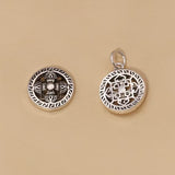 Rund tibetischer magischer Sterling -Silber -Anhänger