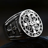 Saint Benedict Cross Badge Design Ring