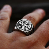 Saint Benedict Cross Badge Design Ring