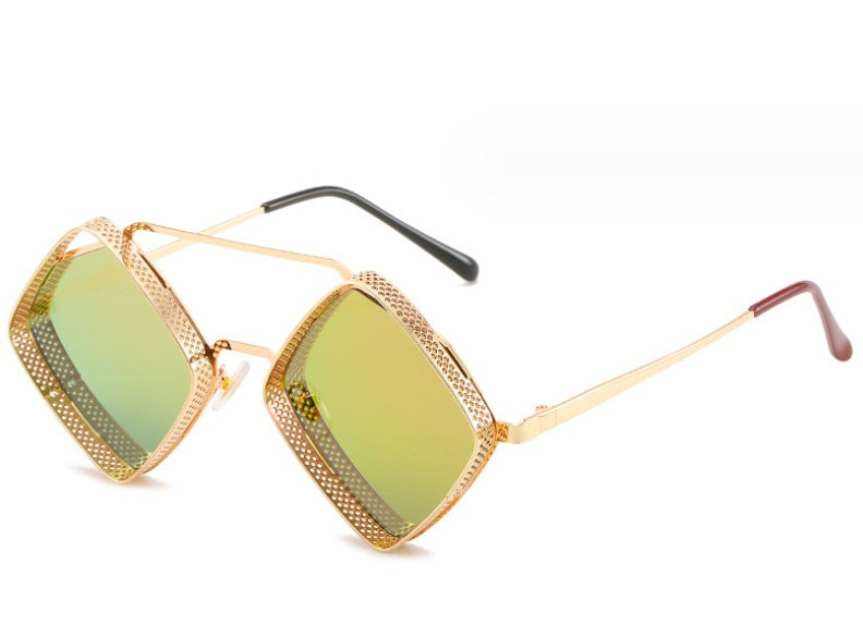 Rhombus Shape Bold Frame Sunglasses