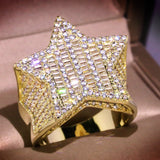 Two-tone Plated Micro-inlaid Zircon Luxury Ring