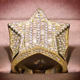 Two-tone Plated Micro-inlaid Zircon Luxury Ring