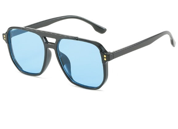 Gradient Double Bridges Square Sunglasses