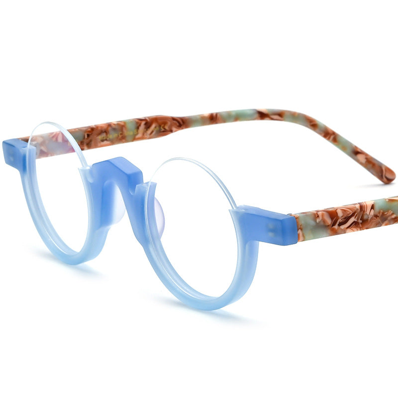 Multi-Color Patchwork Round Eyeglasses