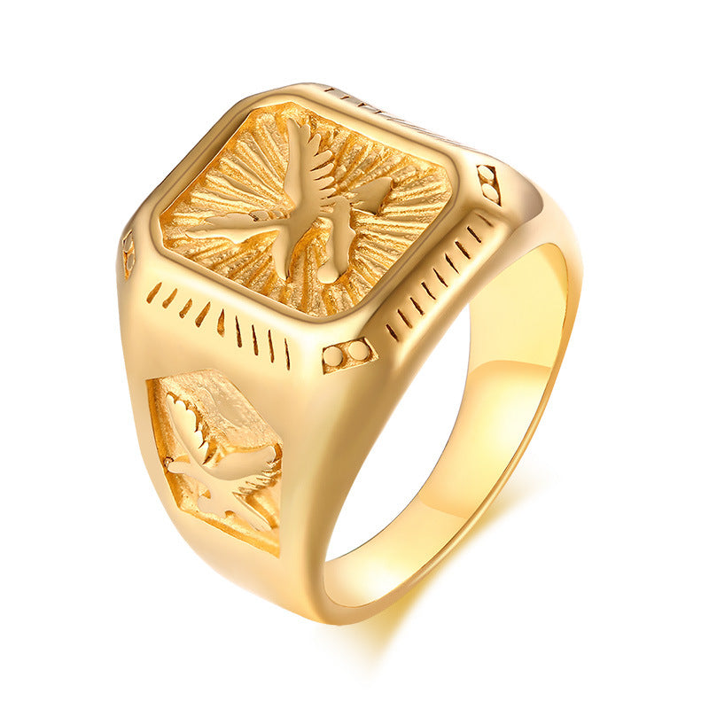 Eagle Design Stainless Steel Men Ring