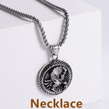 Retro -Zodiac Edelstahl -Anhängerkette Halskette