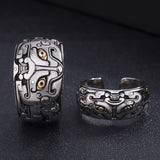 Retro Geometric Adjustable Couple Ring