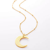 Stainless Steel Moon Shape Pendant Necklace