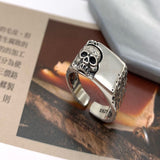 Geometric Skull Sterling Silver Adjustable Ring