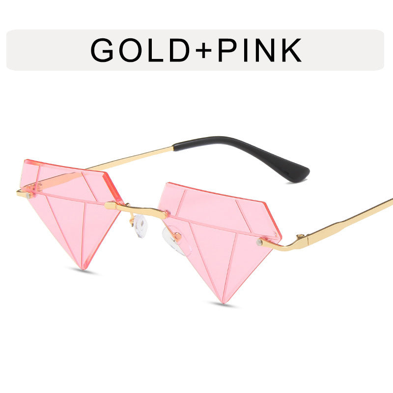 Frameless Diamond Design Sunglasses