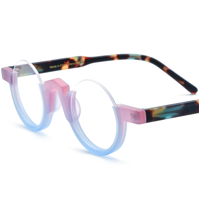 Multi-Color Patchwork Round Eyeglasses