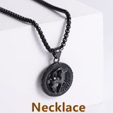 Retro -Zodiac Edelstahl -Anhängerkette Halskette