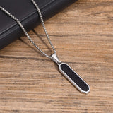 Simple Rhombus Beveled Long Strip Pendant Necklace