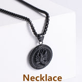 Retro -Zodiac Edelstahl -Anhängerkette Halskette