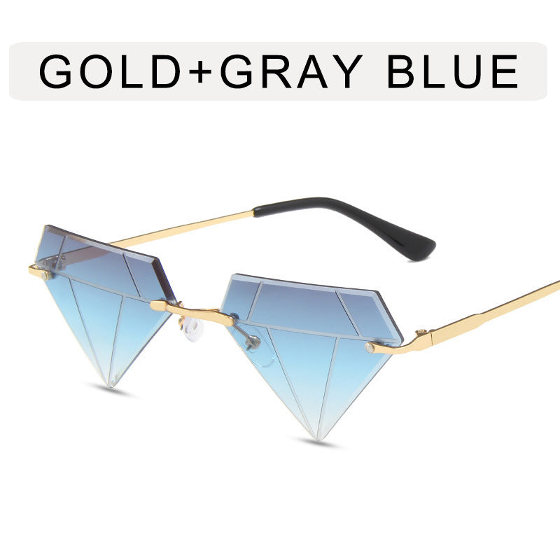 Frameless Diamond Design Sunglasses