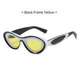 Contrast Color Cat Eye Polycarbonate Sunglasses